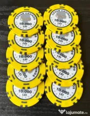 Lot 10 jetoane rare Cesar Casinos București 10.000 LEI vechi – Casino anii 90-00 