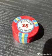 Lot 6 Jetoane Cazinou Vechi - Casino Blindo București (Anii '90) - RARE 