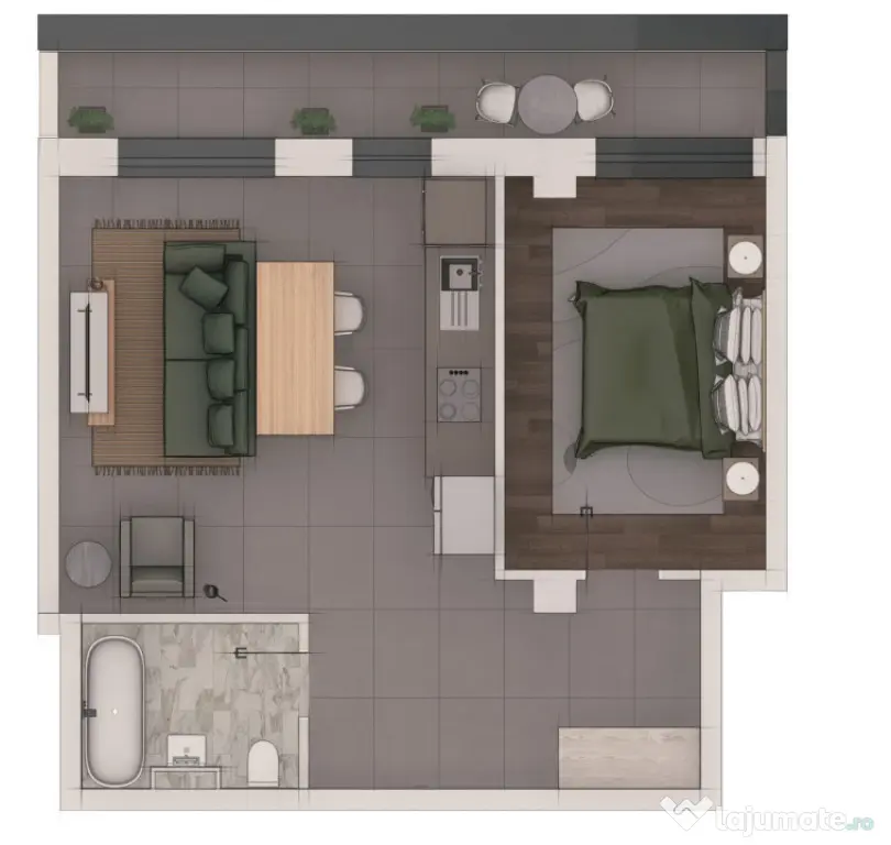 Apartament 2 camere, 53,11mp, ansamblu NZEB, zona Terra - Floresti (Cluj)