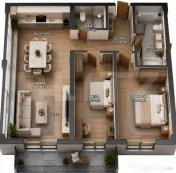 Apartament 3 camere în bloc nou | 69,5 mp + balcon 6,51 mp