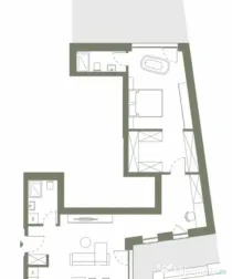 Apartament 2 camere 74.8 si 2 terase in Hexagon