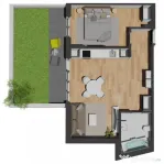 Apartament de 2 camere, finisat, cu gradina, zona VIVO