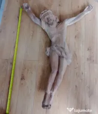 Crist Christ sculptat in lemn 120 cm. lungime 