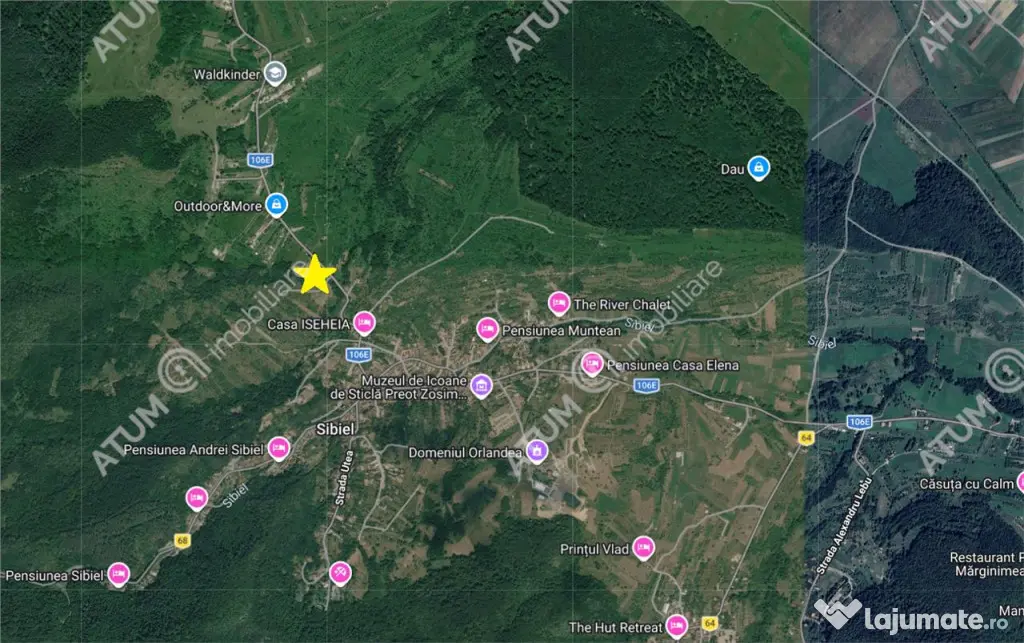 Teren intravilan 1025 mp cu acces utilitati si la drum in Si - Sibiel (Sibiu)