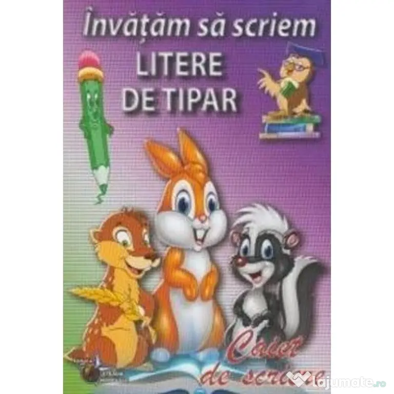 Invatam sa scriem litere de tipar. Caiet de scriere