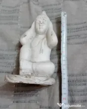 Statueta Buddha "nu aud raul" din ghips/ceramica 18 cm. 
