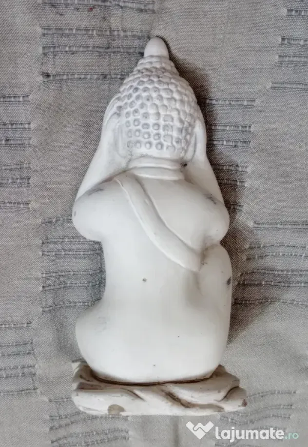 Statueta Buddha "nu aud raul" din ghips/ceramica 18 cm.