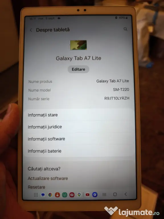Vând tableta Samsung Galaxy tab a7 lite
