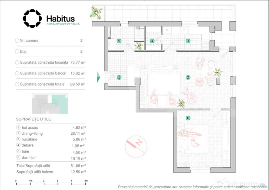Apartament 2 camere, 62 mp, Habitus Oasului, Exclusivitate - Cluj-Napoca (Cluj)