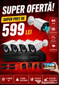 Vindem si Montam Camere Supraveghere Video KIT Complet 4/8/12 CAMERE