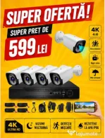 Vindem si Montam Camere Supraveghere Video KIT Complet 4/8/12 CAMERE