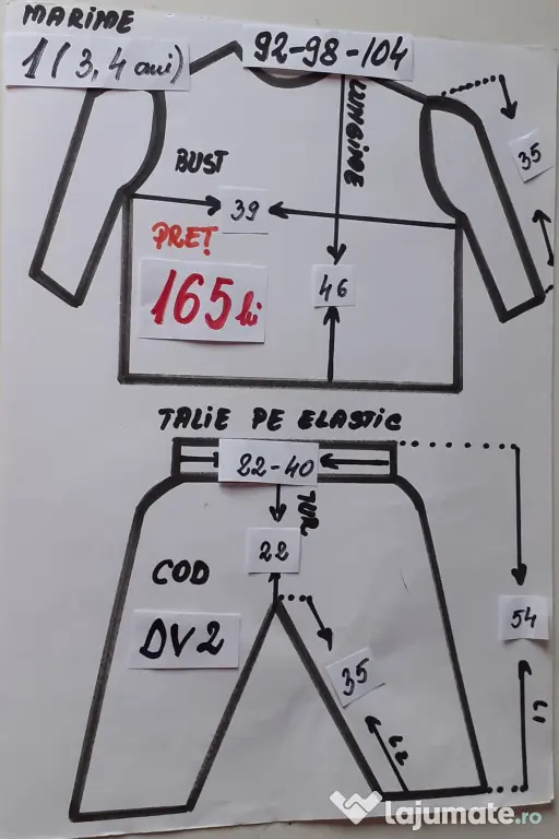 Costum Dovlecel pentru copii 3-4-5 ani, 165 RON