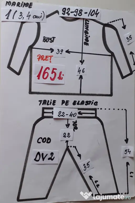 Costum Dovlecel pentru copii 3-4-5 ani, 165 RON