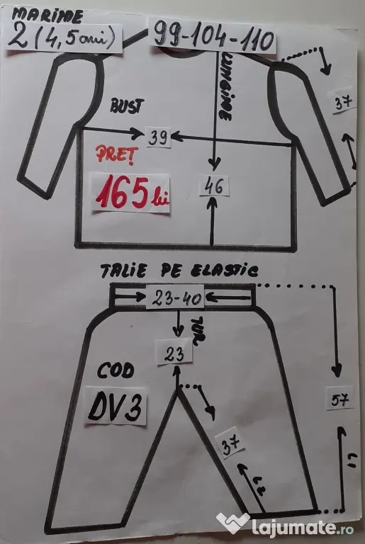 Costum Dovlecel pentru copii 3-4-5 ani, 165 RON