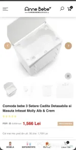 Comoda bebe 3 Setare Cadita Detasabila si Masuta Infasat