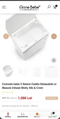 Comoda bebe 3 Setare Cadita Detasabila si Masuta Infasat 