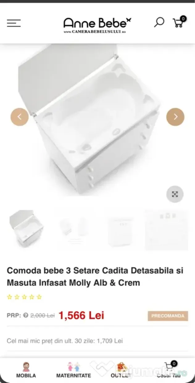 Comoda bebe 3 Setare Cadita Detasabila si Masuta Infasat