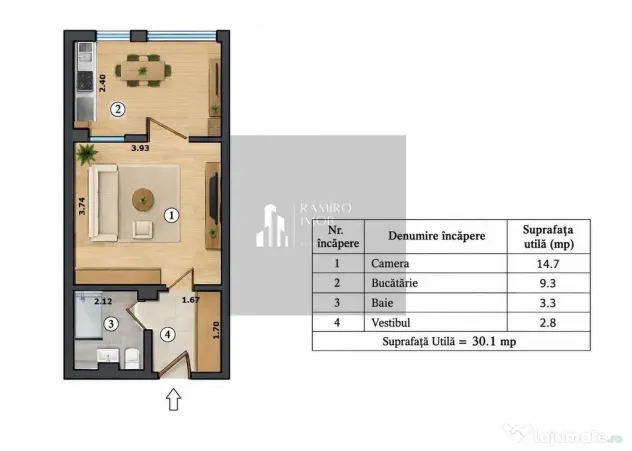 Garsoniera 31mp renovata etaj 1-bloc 1981 -10 minute Metrou Dristor - Bucuresti (Bucuresti-Ilfov)