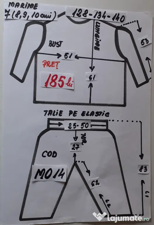 Costum Morcov pentru copii 9-10-11-12-13-14 ani
