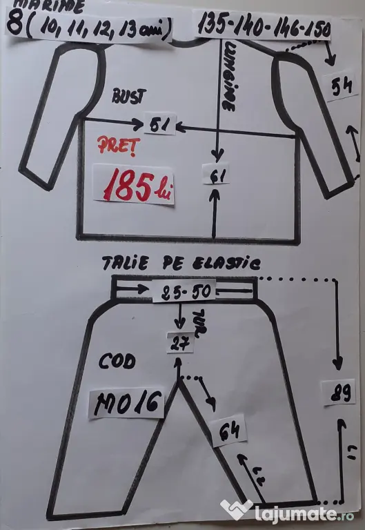 Costum Morcov pentru copii 9-10-11-12-13-14 ani