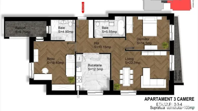 Sisesti l Apartament 3 camere l Bloc nou - Bucuresti (Bucuresti-Ilfov)