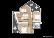 Apartament decomandat 3 camere 70mp Evolution 