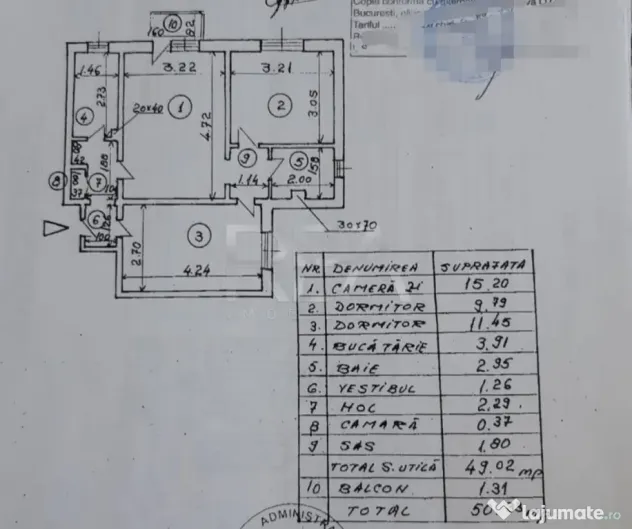 2 camere, 6/10-Gorjului- Veteranilor - Bucuresti (Bucuresti-Ilfov)
