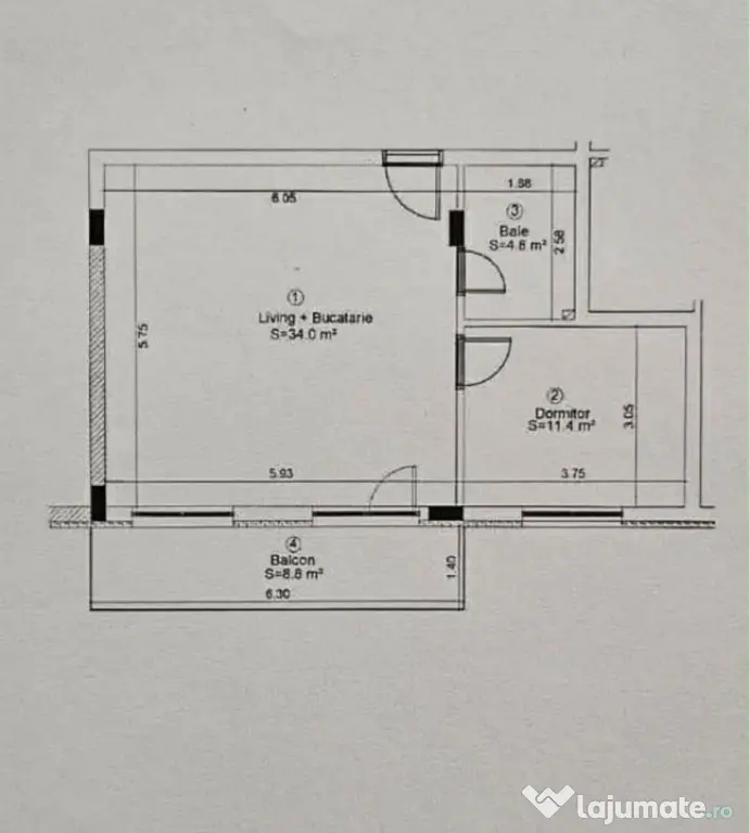 Apartament cu 2 camere in Floresti zona Fagului - Floresti (Cluj)