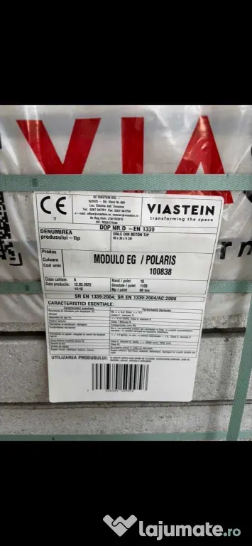 Bolțari gard Viastein Modulo noi – 350 elemente albe + 25 capace negre