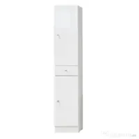 Dulap baie coloana New Elegance, cu sertar si usi, 35 x 190 x 29 cm, alb