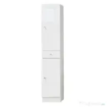 Dulap baie coloana New Elegance, cu sertar si usi, 35 x 190 x 29 cm, alb