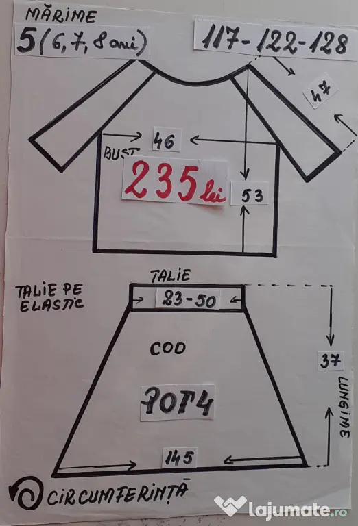 Costum popular pentru copii 8-9-10 ani