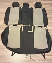 Set Huse Scaune Auto Kia XCeed, Negru-Gri, Fata, Banchete, Tetiere + Cotiera 