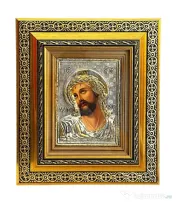 Icoane Argintate-MD Lacrima,Mantuitorul cu Spini si alti Sfinti Relief 3 D
