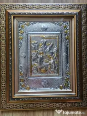 Icoane Argintate-MD Lacrima,Mantuitorul cu Spini si alti Sfinti Relief 3 D