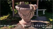 Vază mare cu picior, terracotta patinat, model V2. 
