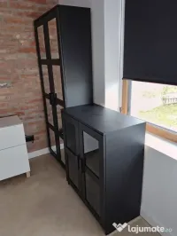 Corp mobilă cu oglindă negru Brimnes 