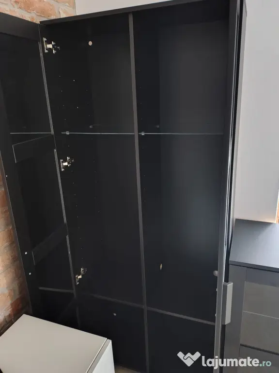 Corp mobilă cu oglindă negru Brimnes