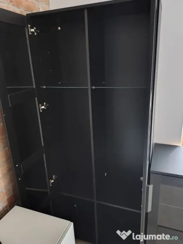 Corp mobilă cu oglindă negru Brimnes