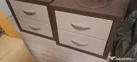 2 noptiere cu sertare pal dublu in doua culori 