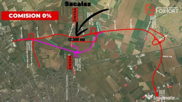 COMISION 0% Teren extravilan proximitate strategica, front l - Timisoara (Timis)