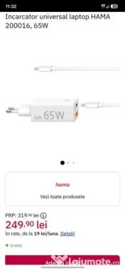 Incarcator Universal hama 65W GaN 