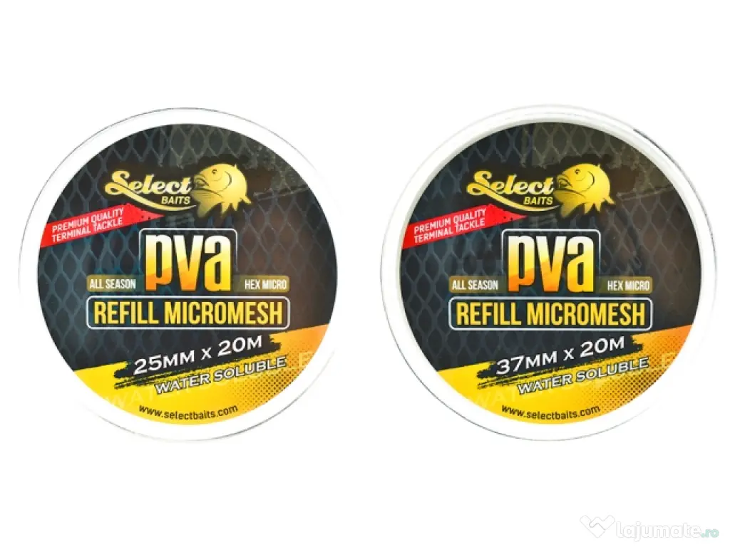 Rezerva plasa PVA Select Baits Micromesh, 37mm, 20m