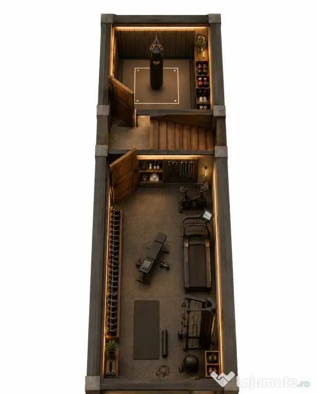 Casă individuală D+P – 140mp utili P, demisol 30mp fitness, garaj, teren 638 mp