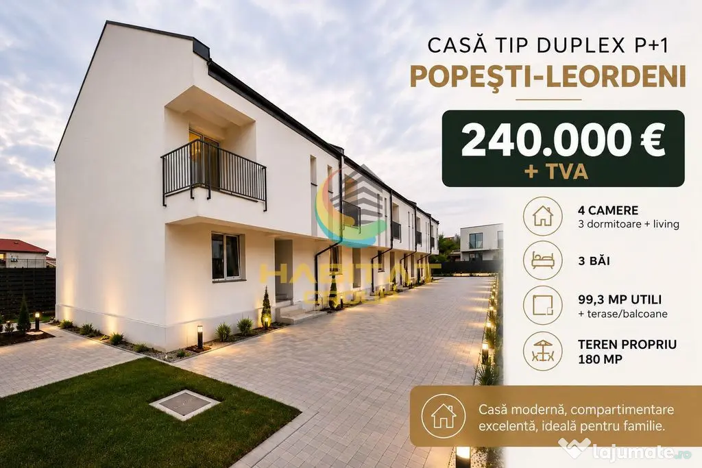Vânzare Casa Înșiruită | 118 mp | P+1 | Popești Leordeni - Popesti Leordeni (Bucuresti-Ilfov)