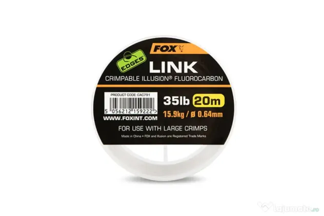 Fir monofilament Fox Edges Link Illusion Flurocarbon 35lb/0.64mm