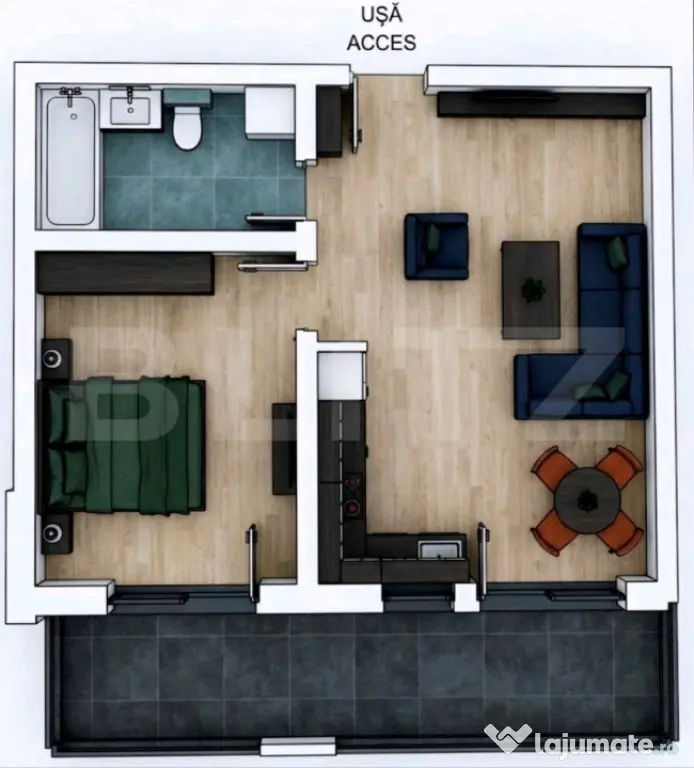 Apartament 2 camere, 43 mp, zona Giroc, pret cu TVA Inclus - Giroc (Timis)