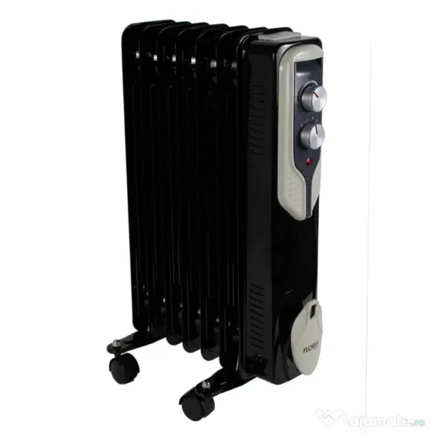 Calorifer electric Floria, 1500 W, 7 elementi, Negru / ZLN 3642