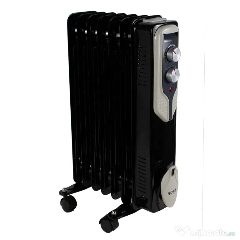 Calorifer electric Floria, 1500 W, 7 elementi, Negru / ZLN 3642