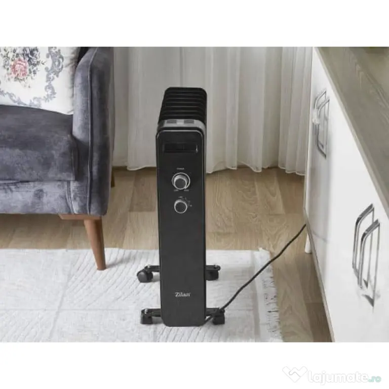 Calorifer electric cu 9 elementi, putere 2000W, termostat reglabil ZILAN / ZLN8443